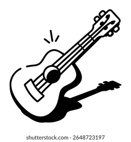 Um ícone de estilo rabiscar mostrando uma guitarra country
