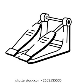 A doodle style icon showing drum pedal
