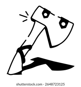 A doodle style icon showing hand axe
