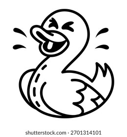 A doodle style icon showing laughing

