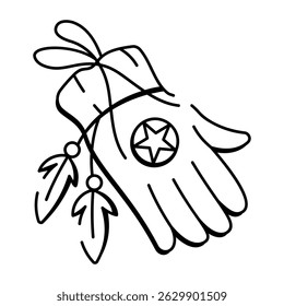 A doodle style icon showing a pirate glove 
