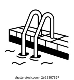 Ein Symbol im Doodle-Stil, das einen Pool anzeigt 
