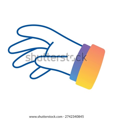 A doodle style icon showing a reaching out hand 