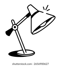 Un icono de estilo doodle que muestra la lámpara de lectura
