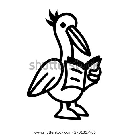 A doodle style icon showing reading novel
