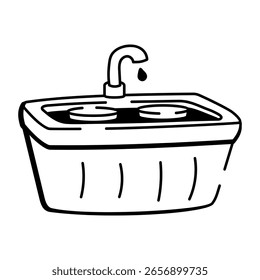  A doodle style icon showing rinse basin

