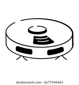 Un icono de estilo doodle que muestra un limpiador inteligente
