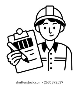 A doodle style icon showing a supervisor 
