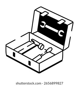 Un icono de estilo doodle que muestra la caja de herramientas
