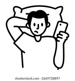 A doodle style icon showing using phone