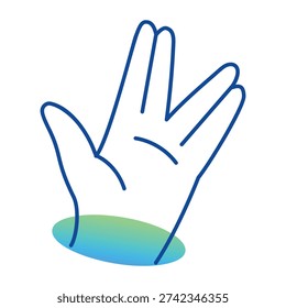 A doodle style icon showing vulcan salute 