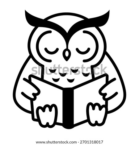 A doodle style icon showing wisdom bird

