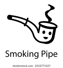 Doodle style icon of smoking pipe 