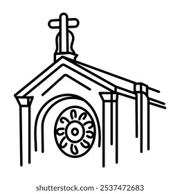A doodle style icon of st augustine church

