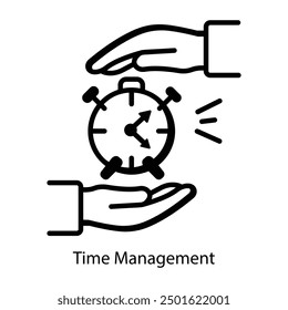 Doodle-Stil Symbol für Zeitmanagement 