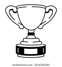 A doodle style icon of trophy 
