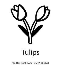 A doodle style icon of tulips 