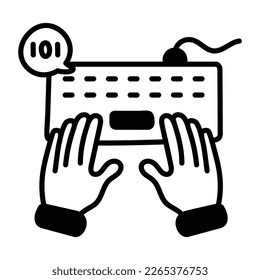 Doodle style icon of a typing keyboard 