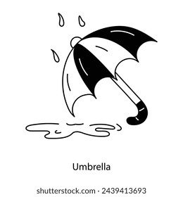 A doodle style icon of umbrella 