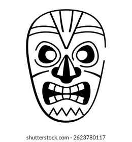 A doodle style icon of voodoo mask

