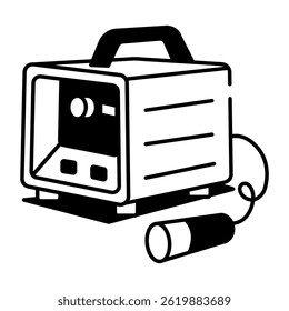 A doodle style icon of a welding machine 
