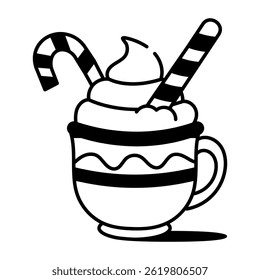 Ein Doodle-Stil Ikone einer Winterlatte 

