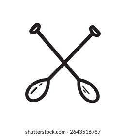 Ilustração em estilo Doodle de pás cruzadas na ilustração vetorial.