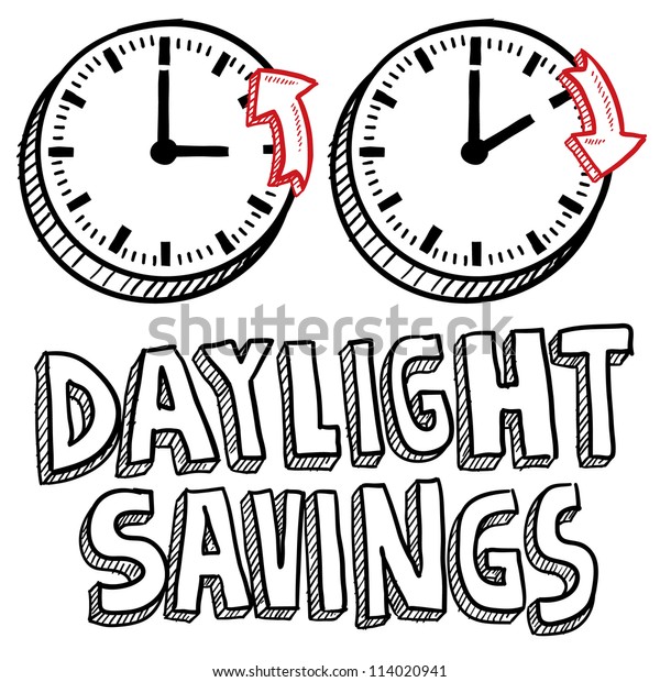 Doodle Style Illustration Daylight Savings Time Stock Vector Royalty Free 114020941