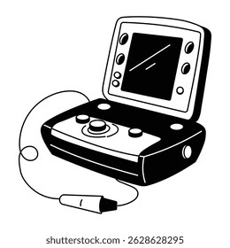 Doodle style illustration of dental machine
