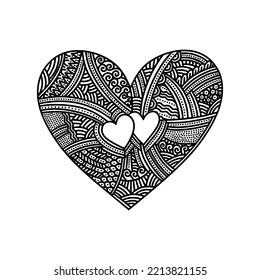Doodle style illustration. A heart depicting mutual and true love.