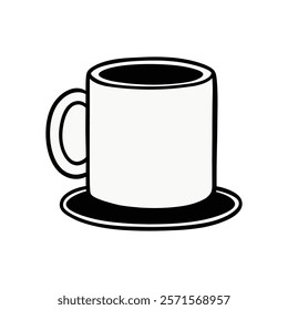 Doodle style illustration of a hot cup of coffee, perfect for a relaxed and casual design.