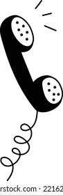Doodle style Illustration of an Old-time Phone 