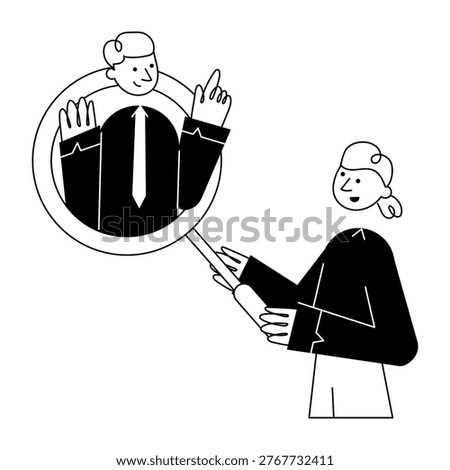 A doodle style illustration showing candidate
