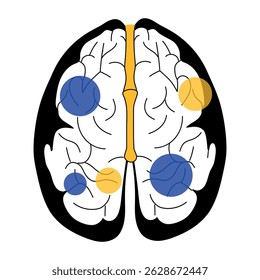 A doodle style illustration showing human brain

