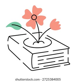 Uma ilustração em estilo de rabiscar mostrando o crescimento do conhecimento
