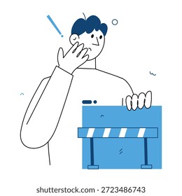 Una ilustración de estilo doodle que muestra un error de Web
