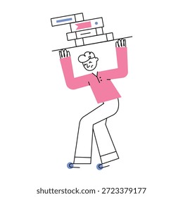 A doodle style illustration showing workload