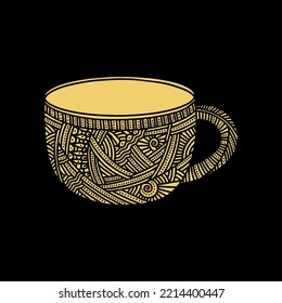 Doodle style illustration. Tea cup, a design element.