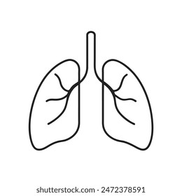 Doodle Style Lungs outline for Lungs Cancer Day Awareness 