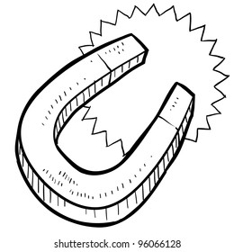 Doodle style magnet illustration in vector format