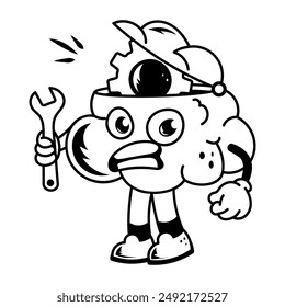 Una mascota del desarrollo mental al estilo doodle 