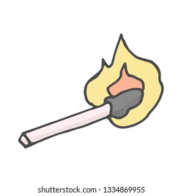 Doodle style. Match Sticks color vector sketch. Vector illustration