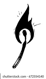Doodle style. Match Sticks vector sketch