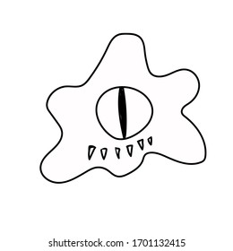 Bebé estilo Doodle. La imagen es dibujada a mano. Virus o bacterias del mal. Dibujo de la ilustración del vector.