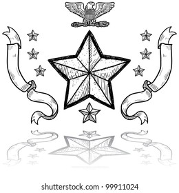 Doodle style military rank insignia for US Army