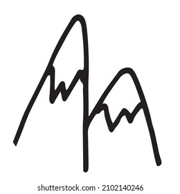 Doodle style mountain vector illustration