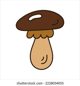 Doodle style mushroom simple element. 