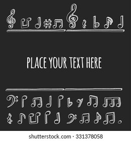 Doodle style musical notes background. Vector illustration.