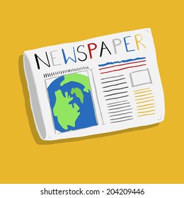 Doodle style newspaper illustration in vector format