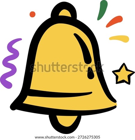 Doodle Style Notification Bell Icon for Digital Alerts